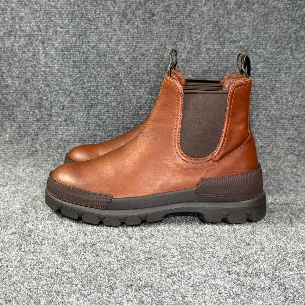 Polo Ralph Lauren Oslo Chelsea Boots Men's 7 Brown Leather Classic Pull On Shoes